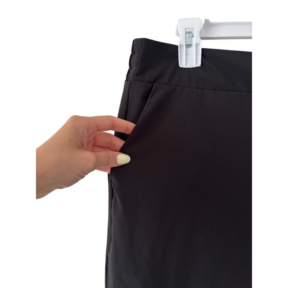 Calvin Klein Women’s Black Pull On Straight Career Pants Size M Stretch Office - Picture 2 of 7